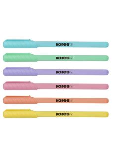   Golyóstoll, 1,0 mm, kupakos, háromszögletű, KORES "KOR-M Pastel", kék (IK37066)
