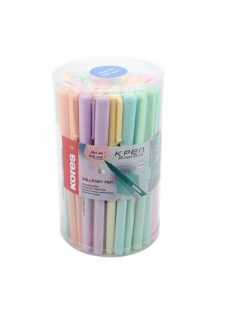   Golyóstoll, 1,0 mm, kupakos, háromszögletű, KORES "KOR-M Pastel", kék (IK37086)