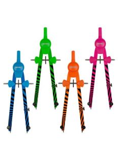   Körző készlet, precíziós, 3 darabos, KORES "Grafiko Neon", vegyes színek (IK42031)