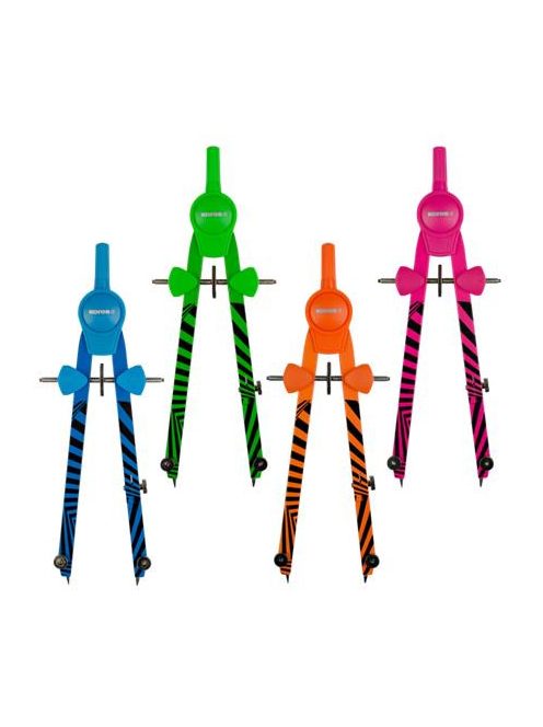 Körző készlet, precíziós, 3 darabos, KORES "Grafiko Neon", vegyes színek (IK42031)