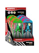 Körző készlet, precíziós, 3 darabos, KORES "Grafiko Neon", vegyes színek (IK42031)