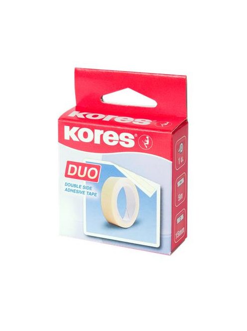 Ragasztószalag, kétoldalas, 15 mm x 5 m, KORES "Duo" (IK6003)