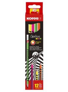  Grafitceruza radírral, HB, háromszögletű, KORES "Neon" (IK92306)