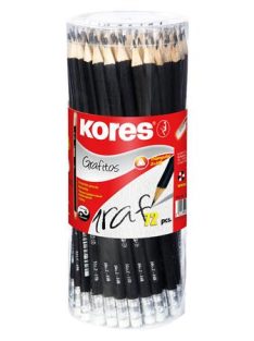   Grafitceruza radírral, HB, háromszögletű, KORES (IK92372)