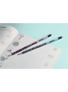 Grafitceruza radírral, HB, háromszögletű, KORES "Style Cracked", vegyes metál színek (IK92813)