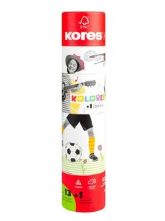   Színes ceruza készlet, háromszögletű, 1 grafittal, 1 hegyezővel, KORES "KOLORES Twist & Turn", 12 különböző szín (IK93319)