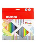 Színes ceruza készlet, háromszögletű, KORES "Kolores Style", 26 különböző szín (IK93320)