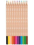 Színes ceruza készlet, háromszögletű, jumbo, 1 hegyezővel, KORES "KOLORES Twist & Turn", 12 különböző szín (IK93515)