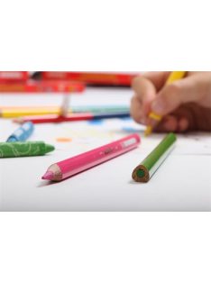   Színes ceruza készlet, háromszögletű, jumbo, 1 hegyezővel, KORES "KOLORES Twist & Turn", 12 különböző szín (IK93515)
