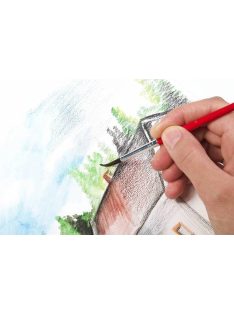   Akvarell ceruza készlet, hegyezővel, ecsettel, KORES, 12 különböző szín (IK93812)