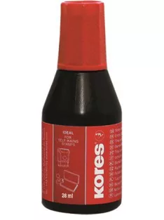 Bélyegzőfesték, 28 ml, KORES, piros (IKPPP)