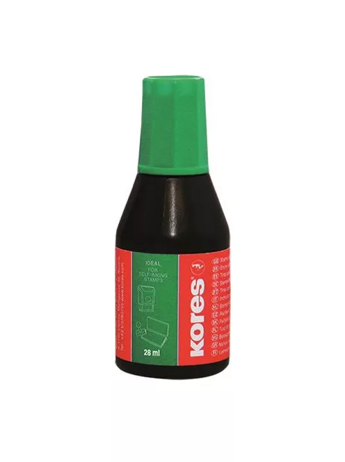 Bélyegzőfesték, 28 ml, KORES, zöld (IKPPZ)