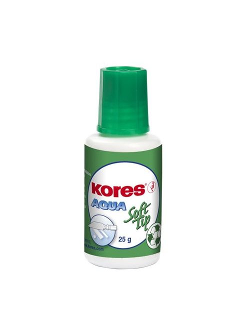 Hibajavító folyadék, vízbázisú, szivacsos, 20 ml, KORES "Aqua Soft Tip" (IKST)