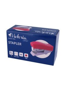   Tűzőgép, 24/6, 26/6, 12 lap, VICTORIA OFFICE, "Mini", rózsaszín (IKVT05)