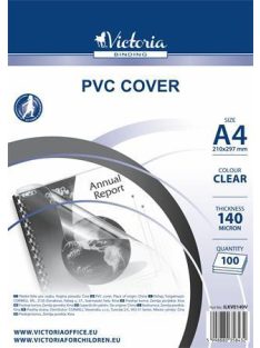   Előlap, A4, 140 mikron, VICTORIA OFFICE, víztiszta (ILKVE140V)