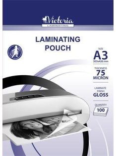   Meleglamináló fólia, 75 mikron, A3, fényes, VICTORIA OFFICE (ILKVF753)