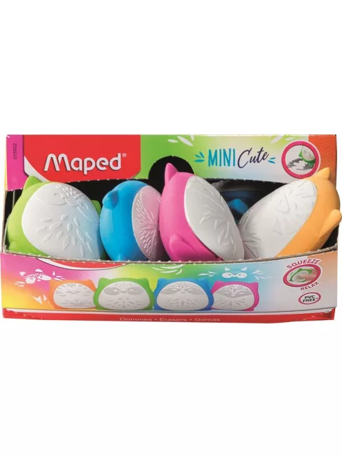 Stresszoldó radír display, MAPED "Mini Cute", vegyes színek (IMA015502)