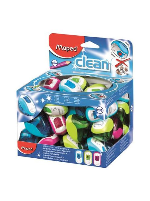 Hegyező display, egylyukú, tartályos, MAPED "Clean", vegyes színek (IMA030111)