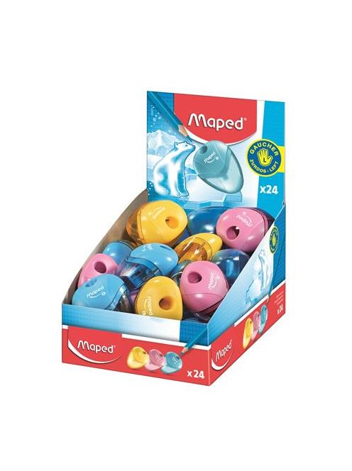 Hegyező display, egylyukú, tartályos, balkezes, MAPED "I-Gloo", vegyes színek (IMA032211)