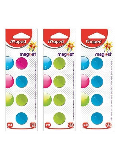 Mágnes, kerek, 22 mm, MAPED, vegyes színekben (IMA052200) (IMA052200)
