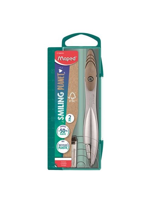 Hegyező, kétlyukú, tartályos, műanyag, FSC, MAPED "Smiling Planet" (IMA071520FM)