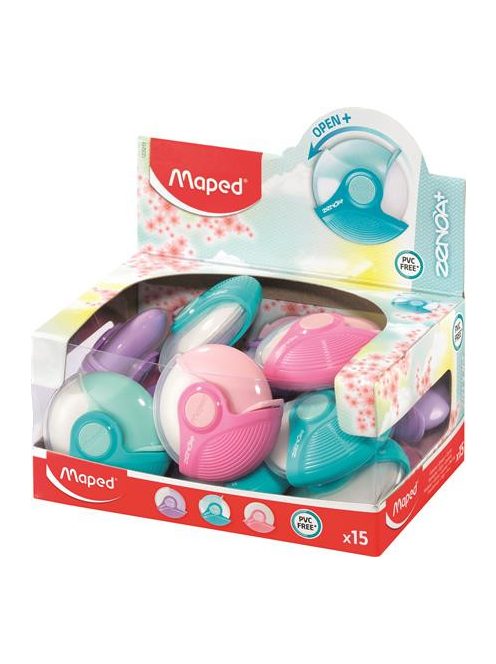 Radír display, MAPED "Zenoa Plus", pasztell színek (IMA123211)