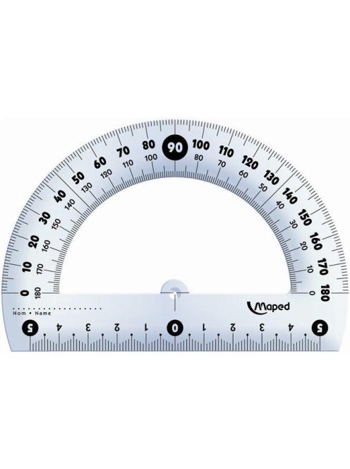 Szögmérő, műanyag 180°-os kínáló dobozos MAPED "Essentials" (IMA146134) (IMA146134)