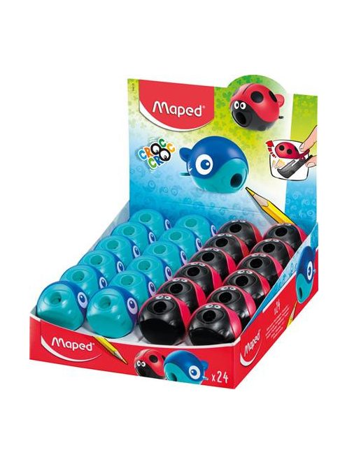 Hegyező display, egylyukú, tartályos, MAPED "Croc Croc Easy", katica és bálna, vegyes formák (IMA18113)