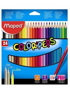   Színes ceruza készlet, háromszögletű, MAPED "Color'Peps Star", 24 különböző szín (IMA183224)