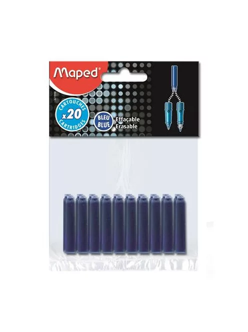 Töltőtoll patron, MAPED, kék (IMA221910)