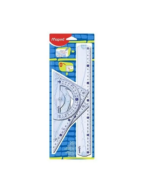 Vonalzókészlet, műanyag, 4 darabos, MAPED "Graphic" (IMA242767) (IMA242767)