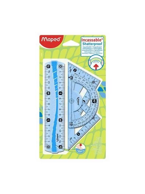 Vonalzókészlet, kicsi, műanyag, hajlítható, 4 darabos, MAPED "Flex" (IMA244069) (IMA244069)