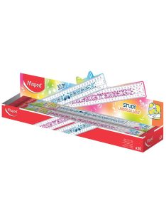   Vonalzó, műanyag, törhetetlen, 30 cm, MAPED "Study Unbreakable Fancy", vegyes színek (IMA245601)