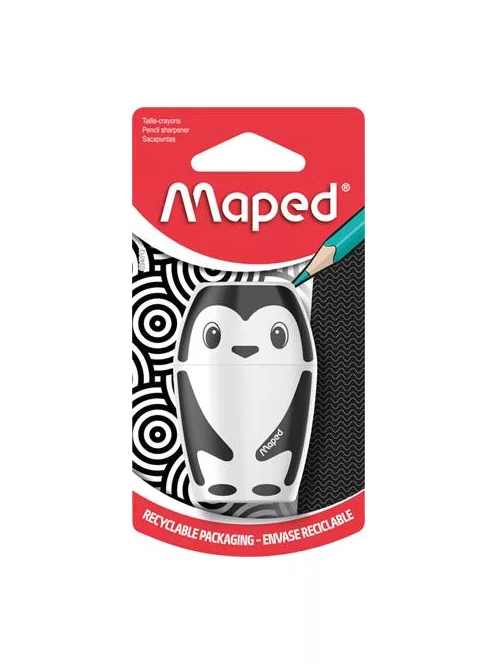 Hegyező, egylyukú, tartályos, MAPED "Shakky Fancy", panda és pingvin, vegyes formák (IMA34012)