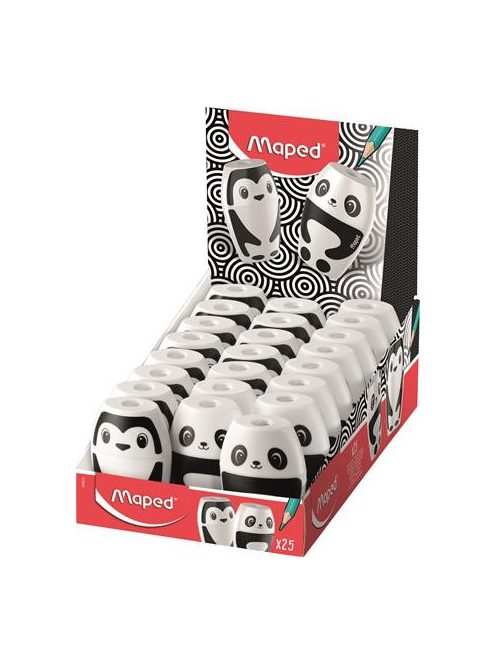 Hegyező display, egylyukú, tartályos, MAPED "Shakky Fancy", panda és pingvin, vegyes formák (IMA34014)