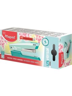   Tűzőgép, 24/6, 26/6, 25 lap, MAPED "Universal Metal Half-Strip Pastel", pasztell türkiz (IMA354301)