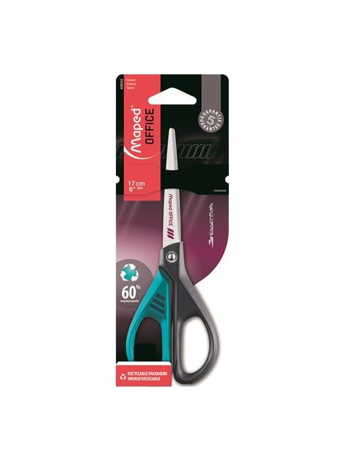 Olló, irodai, 17 cm, MAPED "Essentials Green Deco", vegyes színek (IMA468002)