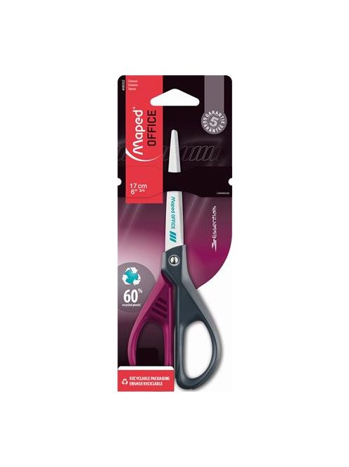 Olló, irodai, 17 cm, MAPED "Essentials Green Deco", vegyes színek (IMA468002)