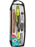 Körző készlet, 5 darabos, MAPED "Metal Open", vegyes színek (IMA536955)