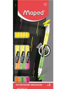   Szövegkiemelő készlet, 1-5 mm, kétvégű, MAPED "Fluo Peps Duo", vegyes színek (IMA734127)