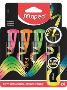   Szövegkiemelő készlet, 1-5 mm, MAPED "Fluo Peps Flex", 4 különböző szín (IMA740300)