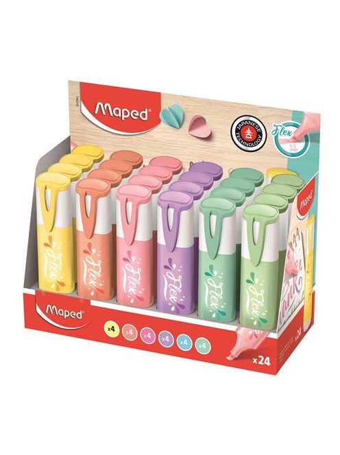 Szövegkiemelő, 1-5 mm, MAPED "Fluo Peps Flex Pastel", pasztell szín,  vegyes készletek (IMA740308)
