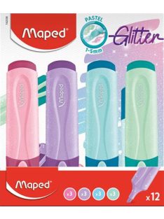   Szövegkiemelő display, 1-5 mm, MAPED "Glitter Fluo Peps", vegyes pasztell színek (IMA742038)