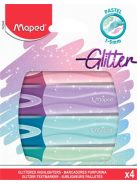 Szövegkiemelő készlet, 1-5 mm, MAPED "Glitter Fluo Peps", vegyes pasztell színek (IMA742046)