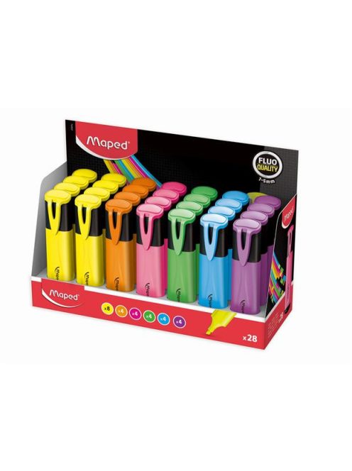 Szövegkiemelő display, 1-5 mm, MAPED "Fluo Peps Classic", vegyes színek (IMA742537)