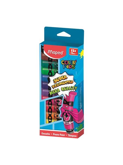 Tempera készlet 12 szín, 12x12 ml, MAPED (IMA810510)
