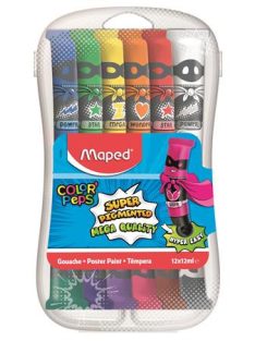   Tempera készlet, 12 darabos, műanyag dobozban, MAPED (IMA810520)