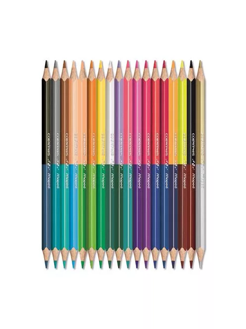 Színes ceruza készlet, háromszögletű, kétvégű, MAPED "Color'Peps Duo", 36 különböző szín (IMA829601)