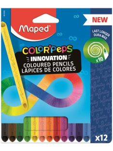   Színes ceruza készlet, háromszögletű, FSC, MAPED "Smiling Planet", 12 különböző szín (IMA831800)