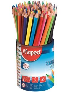   Színes ceruza készlet, háromszögletű, ceruzatartó, MAPED "School Peps" (IMA832000)